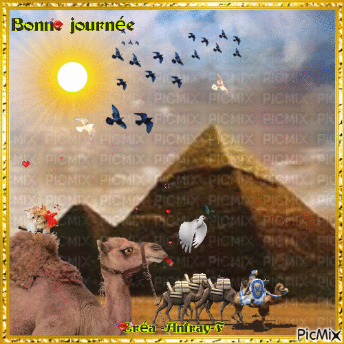 Bonne journée-Pyramides - Бесплатный анимированный гифка