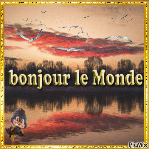 bonjour le monde - Zdarma animovaný GIF