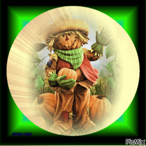 Autumn-fall-scarecrow - Gratis animeret GIF