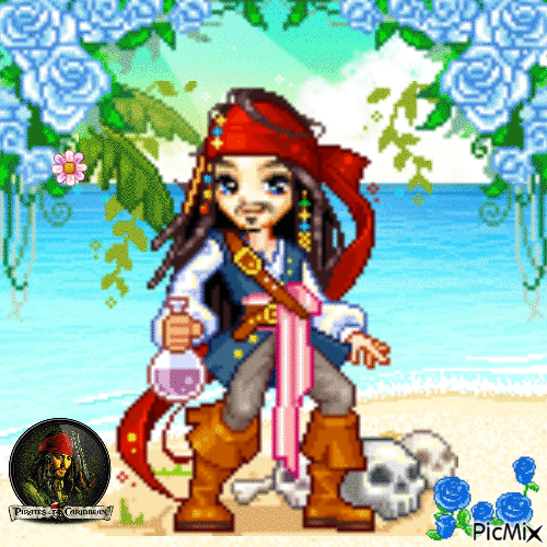 Jack Sparrow- Famous Piretti - Gratis animeret GIF