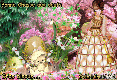 Chasse aux oeufs - Бесплатный анимированный гифка