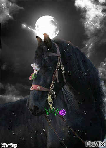 Black Horse...❤ - GIF animé gratuit