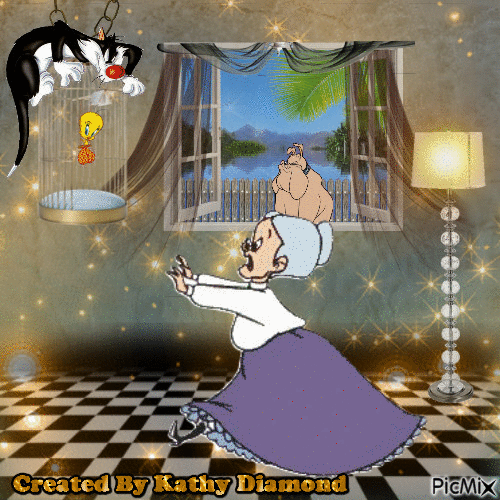 Sylvester and Tweety - Bezmaksas animēts GIF