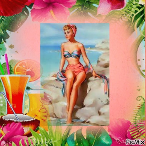 PIN-UP A LA PLAGE - 免费PNG