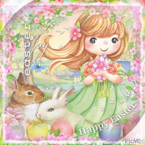Easter Chibi doll pastel - Бесплатни анимирани ГИФ