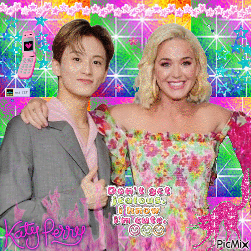 my queen katy perry and my buddy mark lee - Gratis animerad GIF