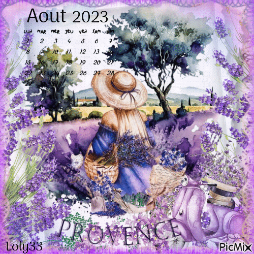 calendrier Aout - Free animated GIF