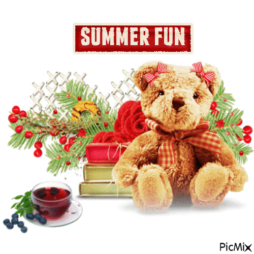 Summer Fun In Red - Бесплатный анимированный гифка
