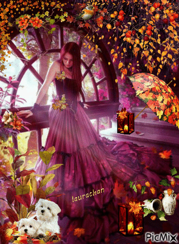 autumn woman laurachan - Darmowy animowany GIF