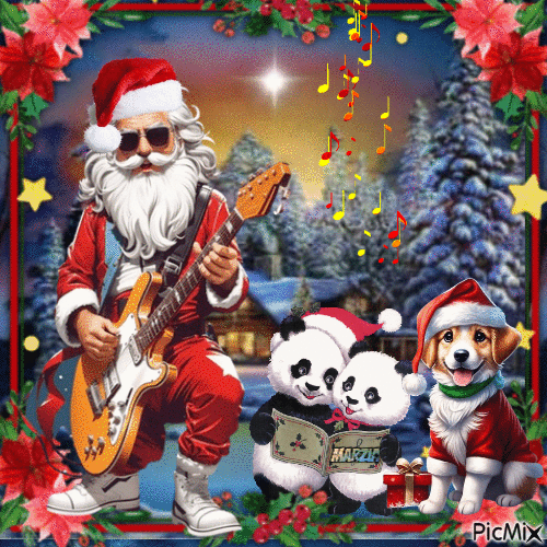 marzia - Babbo Natale e la sua band - GIF animasi gratis