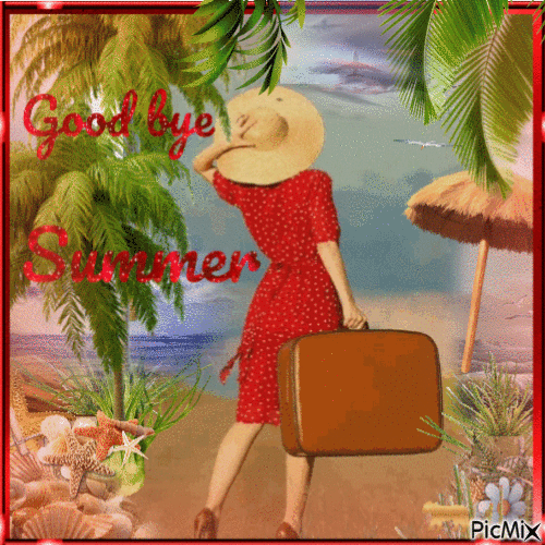 Good bye summer, vintage  2 - Gratis animeret GIF