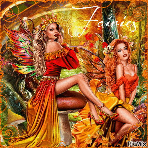 Les fées de l'automne....concours - Darmowy animowany GIF