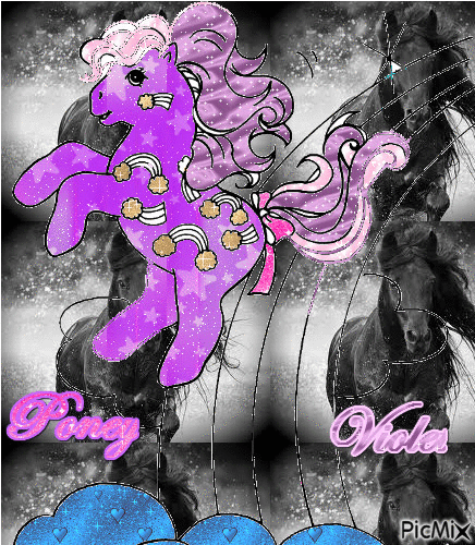 Poney Violet - GIF animé gratuit
