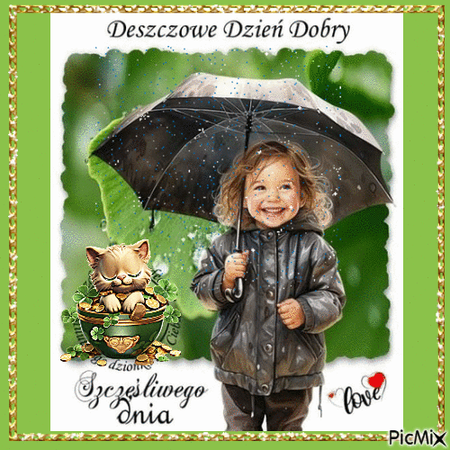 Deszczowe dzień dobry - Ingyenes animált GIF