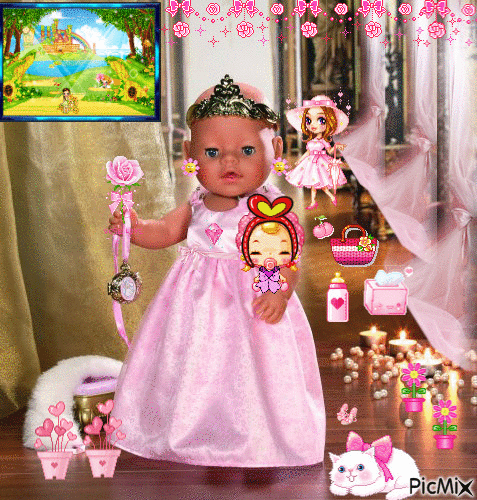 Princesse Baby Born et ses deux filles - GIF animado grátis