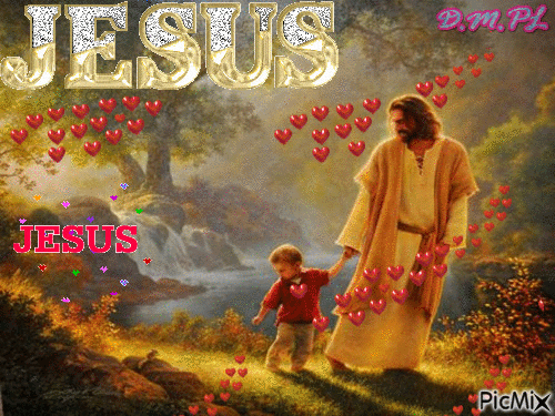 Jesus et l'enfant - Besplatni animirani GIF