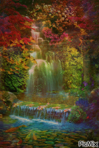 Лесной водопад - Безплатен анимиран GIF