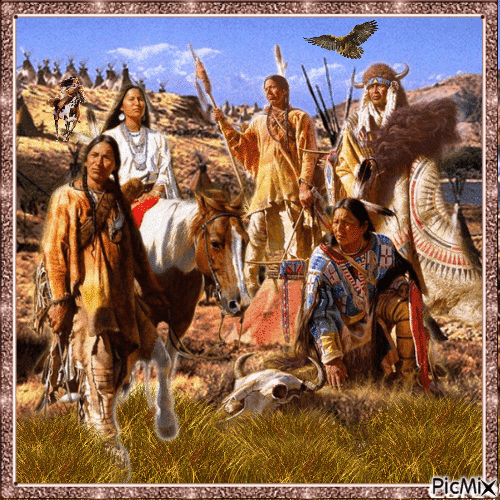 Lager der amerikanischen Ureinwohner - Бесплатный анимированный гифка