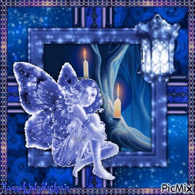 #Blue Fairy in Blue Forest# - GIF animé gratuit
