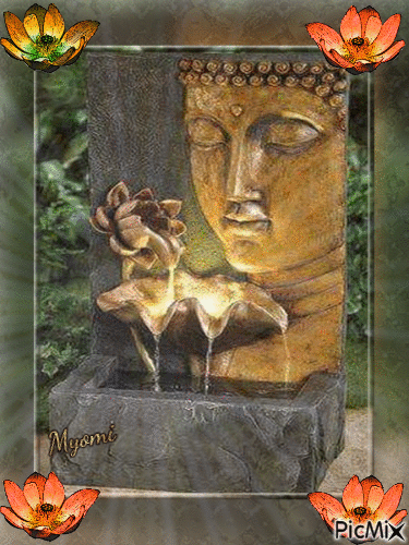 fontaine de bouddha - Бесплатный анимированный гифка