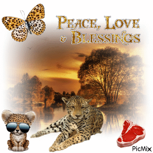 Peace Love & Blessings - GIF animé gratuit