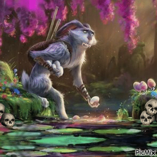 SCARY EASTER BUNNY - Free animated GIF