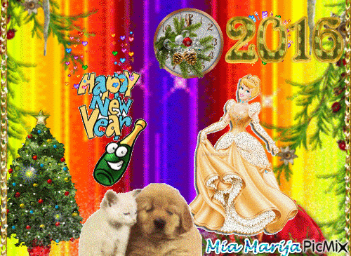 Sretna Nova godina - Bezmaksas animēts GIF