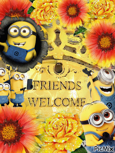 Friends Welcome - GIF animé gratuit