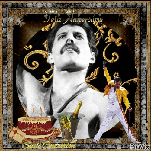 Feliz Aniversário Freddie Mercury - Gratis geanimeerde GIF