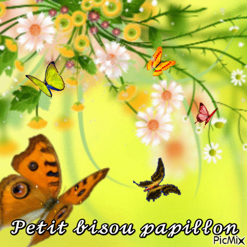 Bisou papillon - Free animated GIF