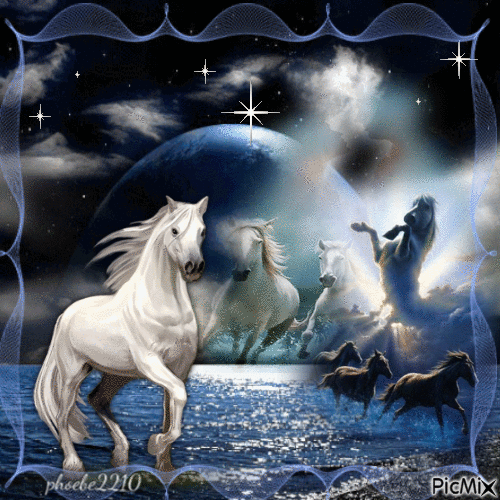 White Horses - GIF animado grátis