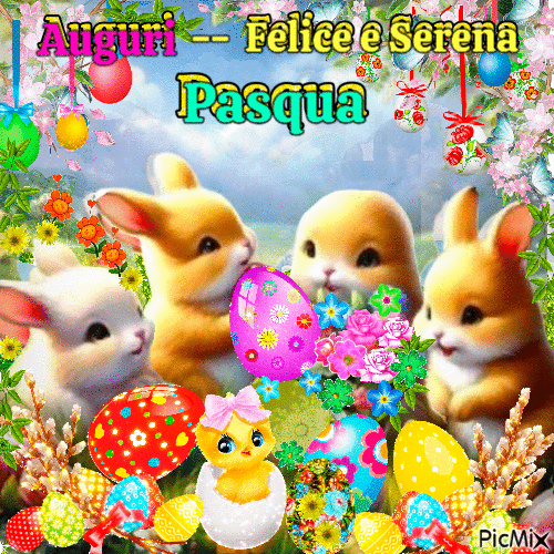 Auguri Felice e Serena Pasqua - GIF animasi gratis