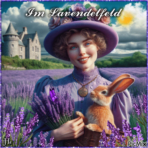 Im Lavendelfeld 💜 - GIF animé gratuit