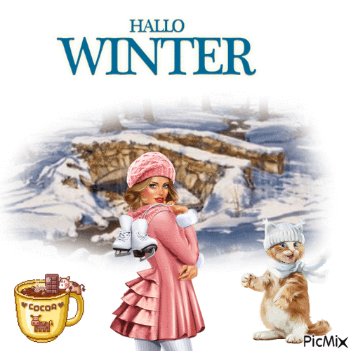 Hallo Winter In December - GIF animado gratis