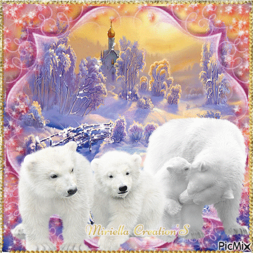 Contest  Paysage d'hiver &  ours blancs - Darmowy animowany GIF