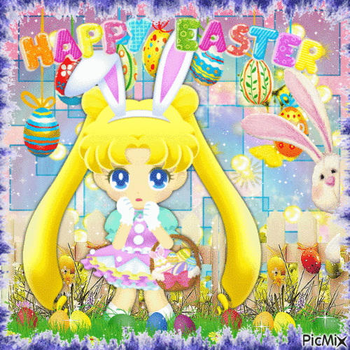 Sailor Moon Easter - Безплатен анимиран GIF