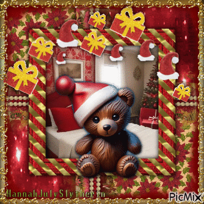 {{Christmas Teddy Bear}} - GIF animé gratuit