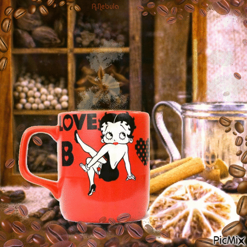 Betty Boop Coffee - Darmowy animowany GIF