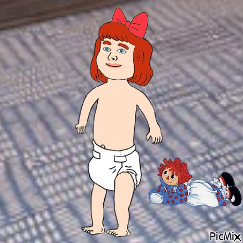 Baby with Raggedy-Ann - Free PNG