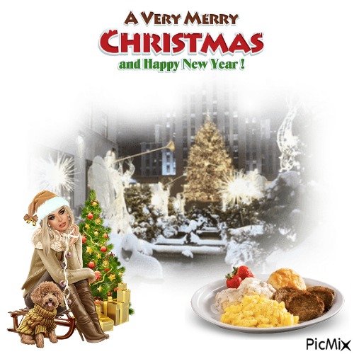 A Very Merry Christmas An Happy New Year - PNG gratuit