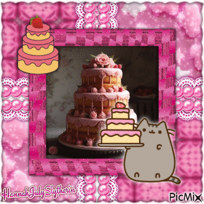 ♦♥♦Pusheen and Cake♦♥♦ - Animovaný GIF zadarmo
