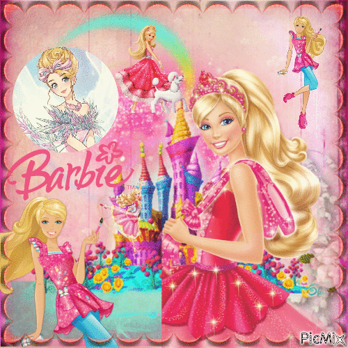 Collage de barbie - Бесплатни анимирани ГИФ