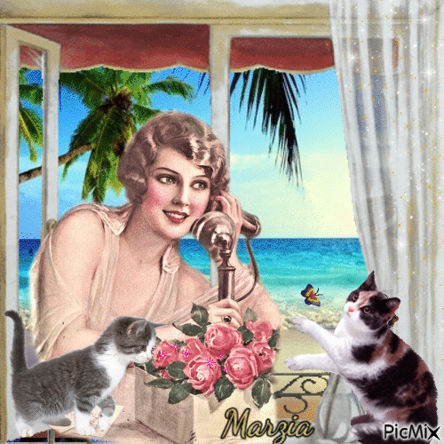 marzia - Marisa e i suoi gatti - GIF เคลื่อนไหวฟรี