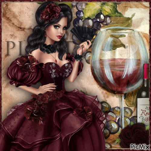 Vintage Woman-Wine-RM-03-15-23 - ingyenes png