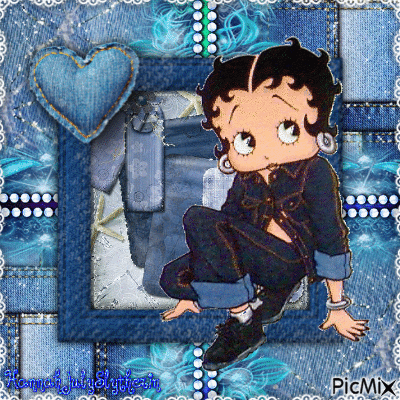 {Betty Boop in a bit of Denim} - Free animated GIF