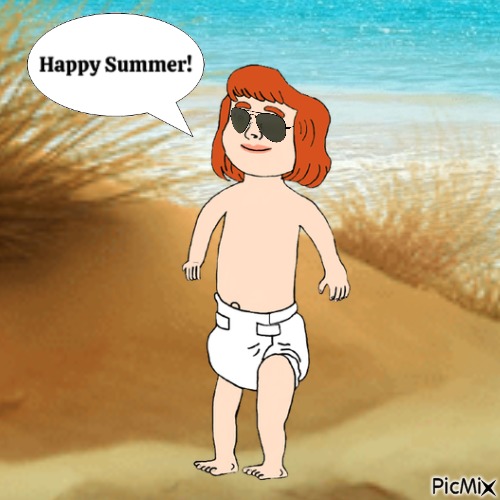 Elizabeth wishes a Happy Summer (my 2,465th PicMix) - gratis png