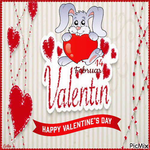 14. February. Happy Valentines day. - Gratis animerad GIF