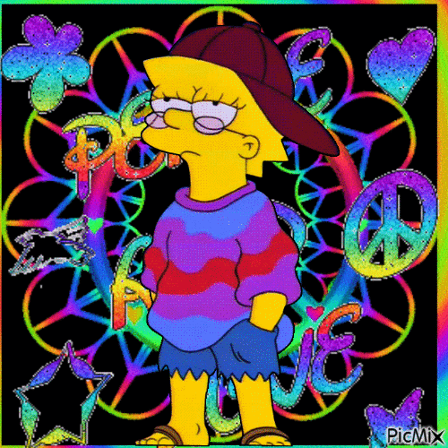 Peace Out Lisa Simpson - Gratis geanimeerde GIF