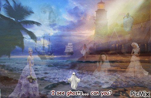Ghosts walking on the sea - Безплатен анимиран GIF