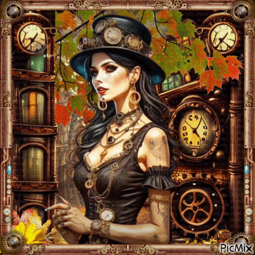 Steampunk d'automne. - Free animated GIF